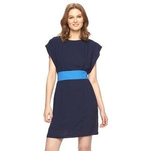 LAST CHANCE AB Studios Navy Cobalt Blue Black Ombre Vintage work dress POCKETS M